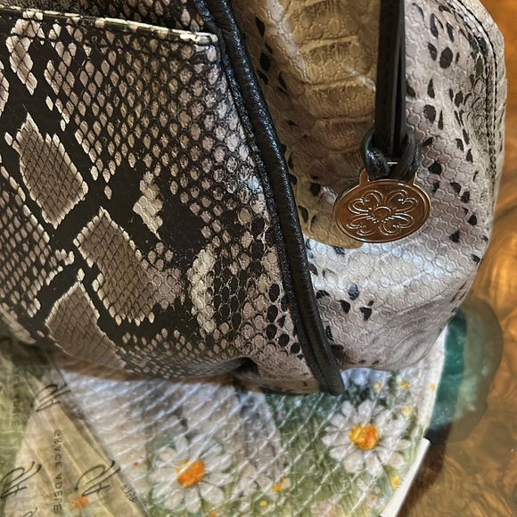 Grace Adele Lily-Python faux Leather Bag, exterior zip pocket - Picture 3 of 10